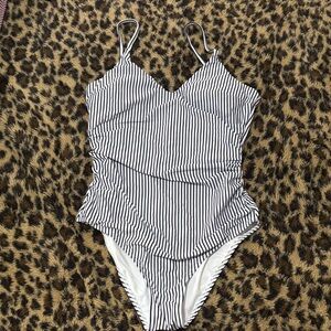 NWOT Striped One-Piece Swimsuit